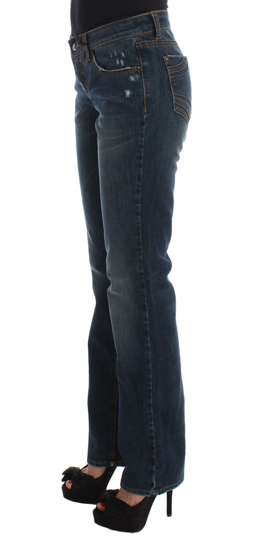 Costume National Blue Cotton Blend Bootcut Jeans $548.00 Costume National Luzworld