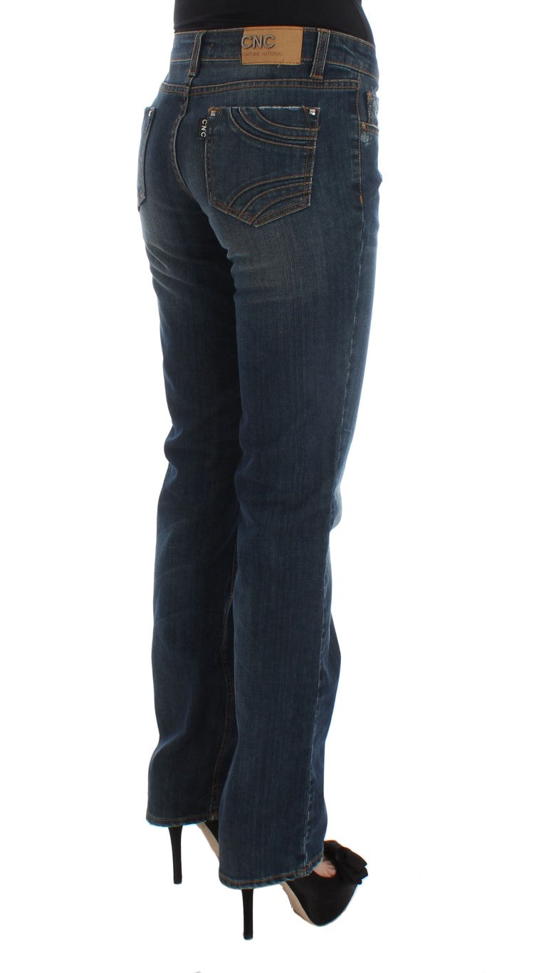 Costume National Blue Cotton Blend Bootcut Jeans $548.00 Costume National Luzworld