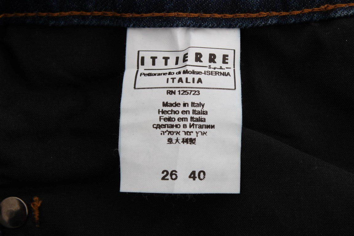 Costume National Blue Cotton Blend Bootcut Jeans $548.00 Costume National Luzworld