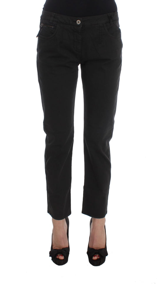 Costume National Black Cotton Capri Cropped Denim Jeans $548.00 Costume National Luzworld
