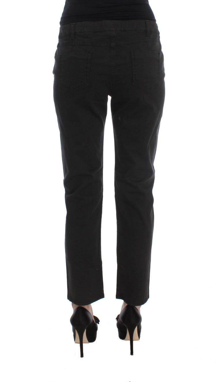 Costume National Black Cotton Capri Cropped Denim Jeans $548.00 Costume National Luzworld