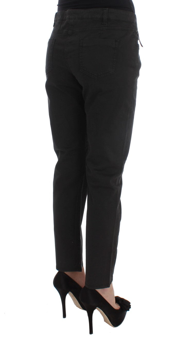 Costume National Black Cotton Capri Cropped Denim Jeans $548.00 Costume National Luzworld