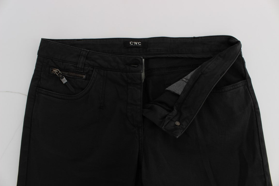 Costume National Black Cotton Capri Cropped Denim Jeans $548.00 Costume National Luzworld