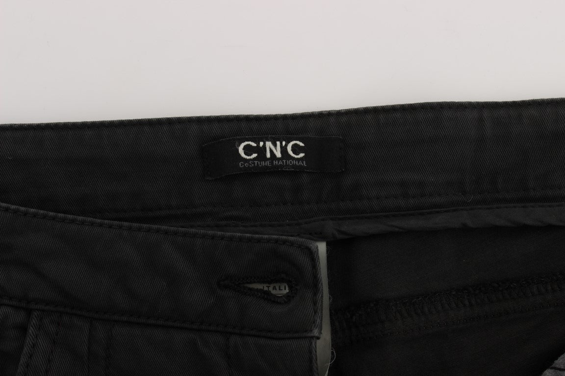 Costume National Black Cotton Capri Cropped Denim Jeans $548.00 Costume National Luzworld