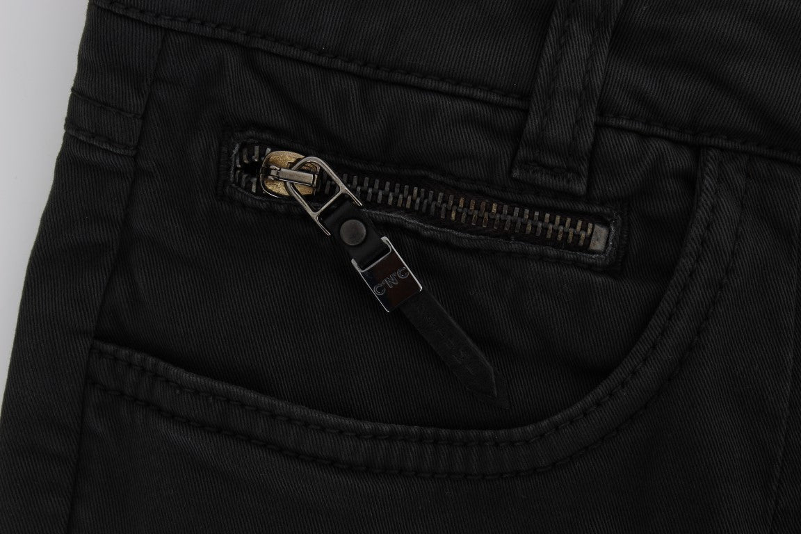 Costume National Black Cotton Capri Cropped Denim Jeans $548.00 Costume National Luzworld