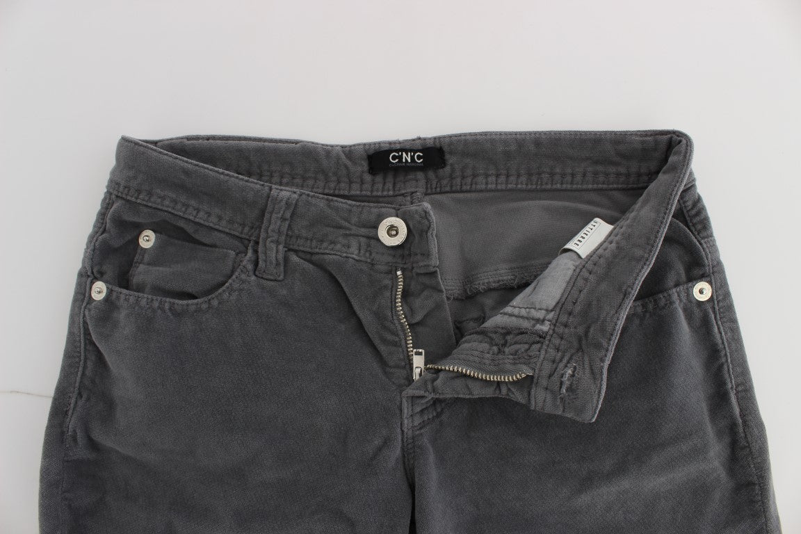 Costume National Gray Cotton Super Slim Corduroys Jeans $548.00 Costume National Luzworld