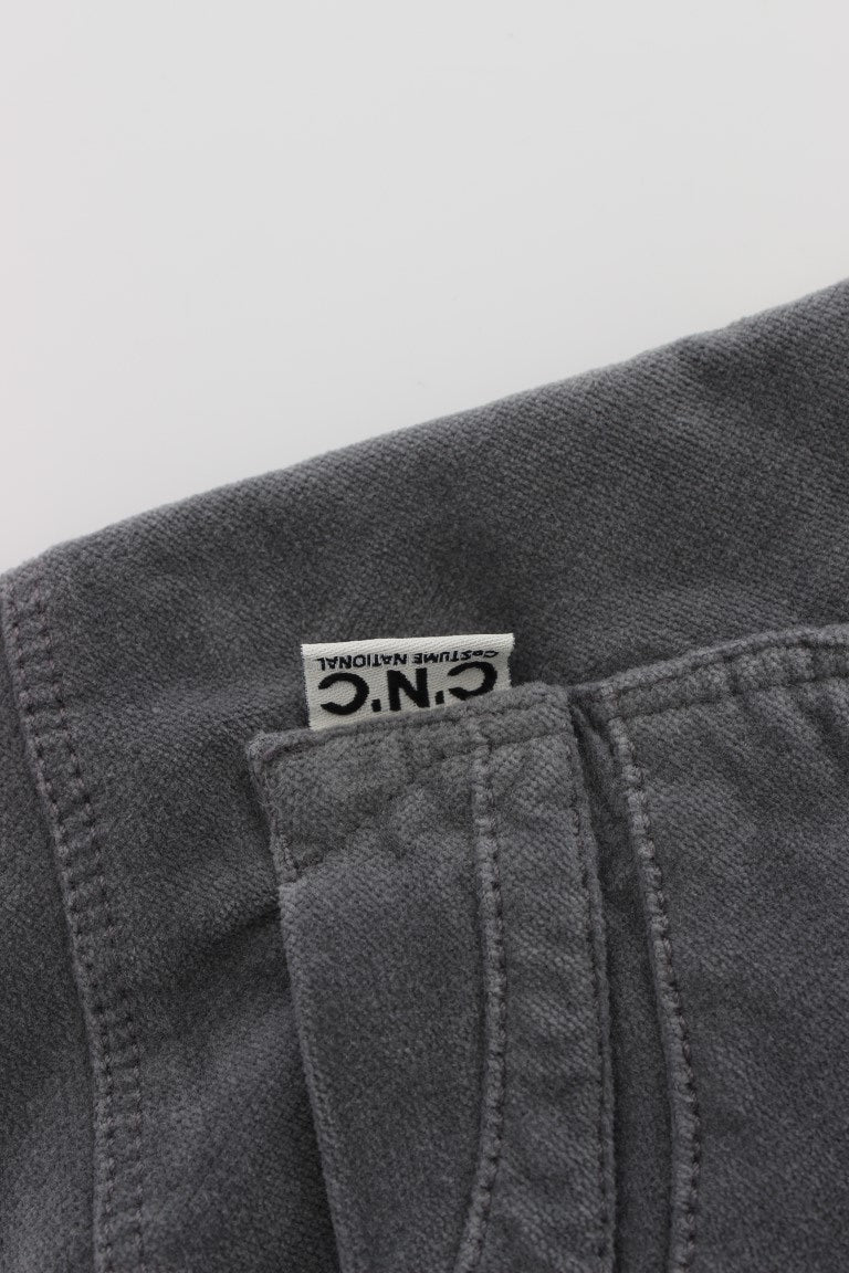 Costume National Gray Cotton Super Slim Corduroys Jeans $548.00 Costume National Luzworld