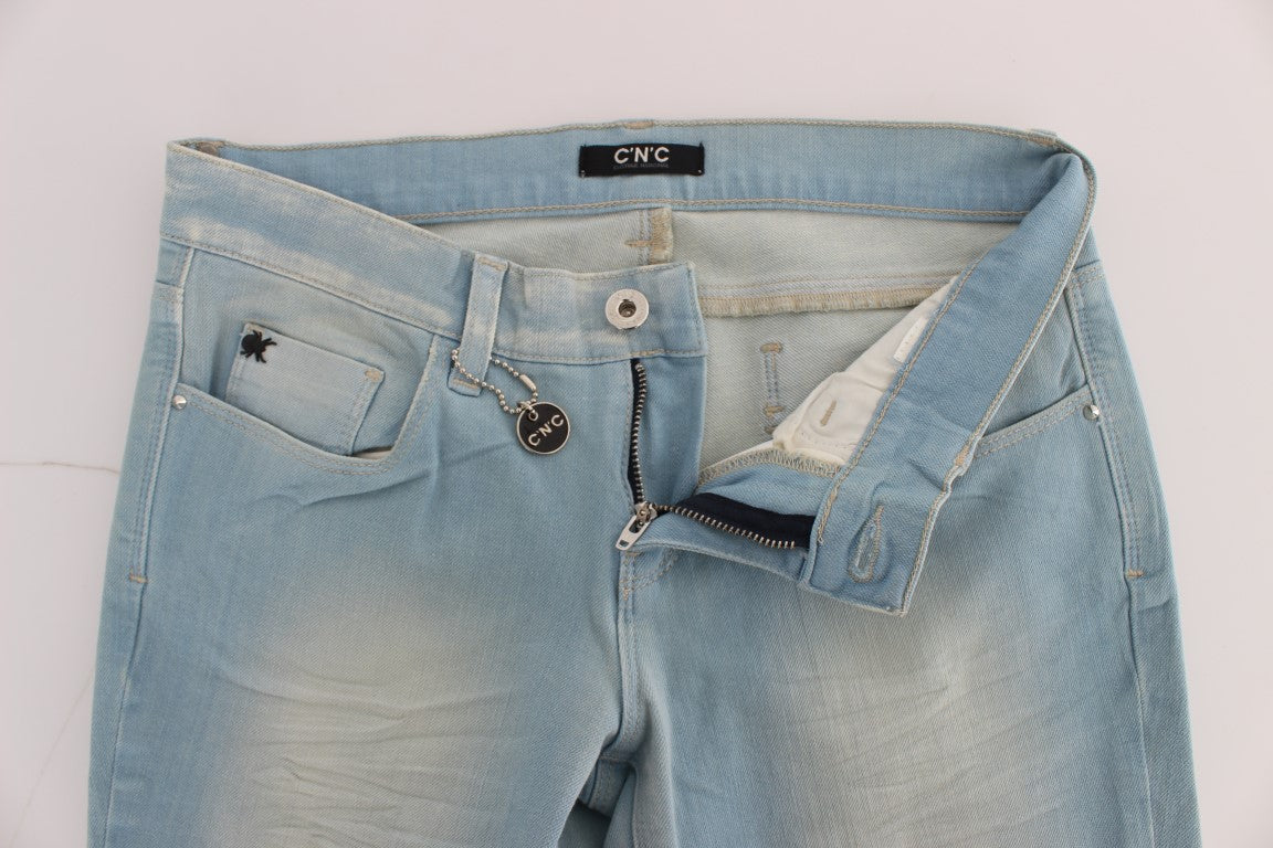 Costume National Blue Cotton Blend Super Slim Fit Jeans $548.00 Costume National Luzworld