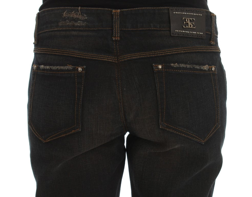 Ermanno Scervino Blue Wash Cotton Boyfriend Jeans $829.00 Ermanno Scervino Luzworld