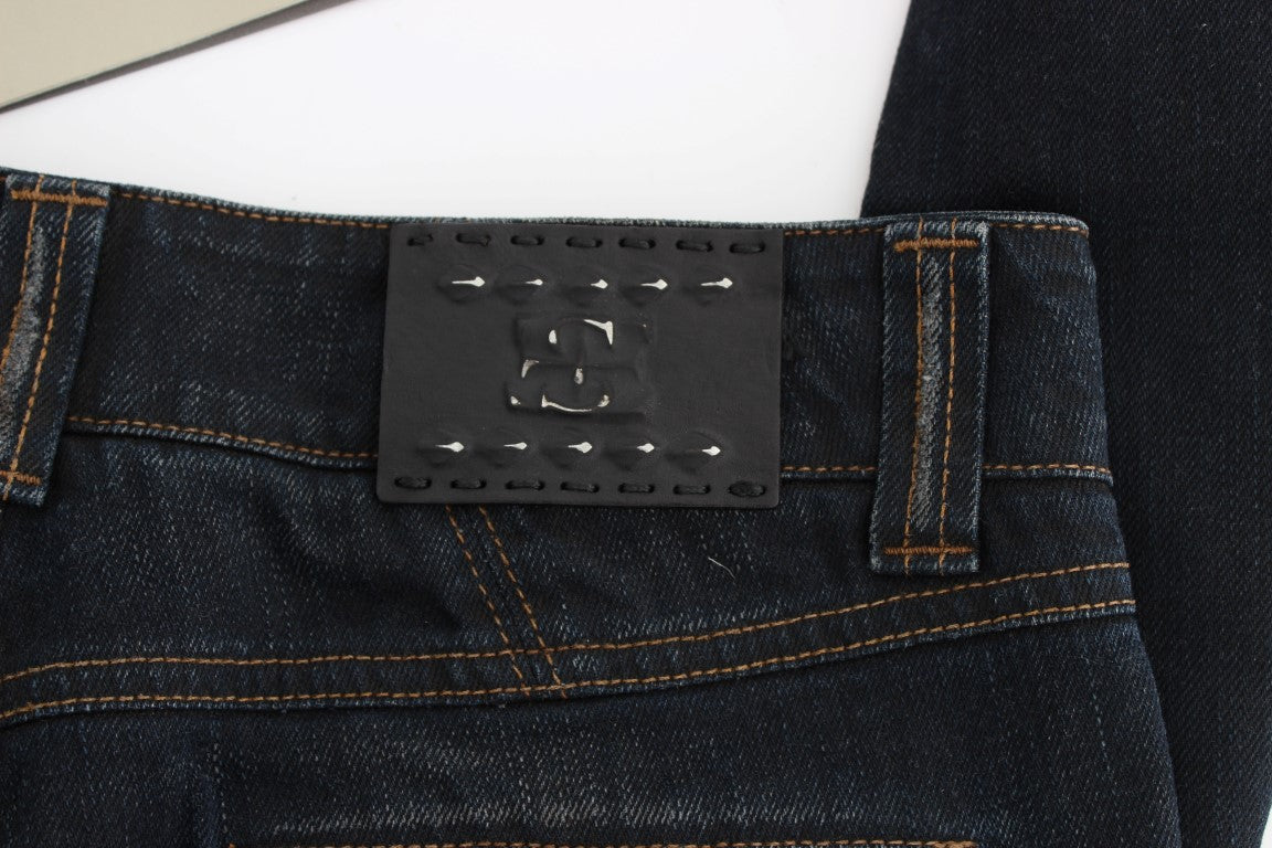 Ermanno Scervino Blue Wash Cotton Slim Fit Jeans $829.00 Ermanno Scervino Luzworld