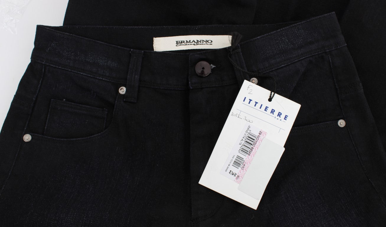 Ermanno Scervino Blue Cotton Blend Slim Fit Bootcut Jeans $829.00 Ermanno Scervino Luzworld