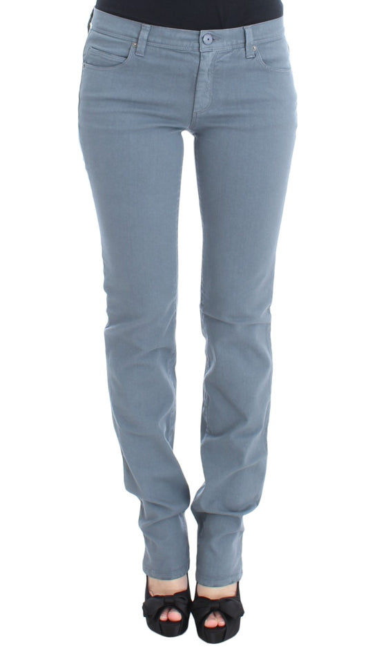 Ermanno Scervino Blue Cotton Blend Slim Fit Bootcut Jeans $829.00 Ermanno Scervino Luzworld
