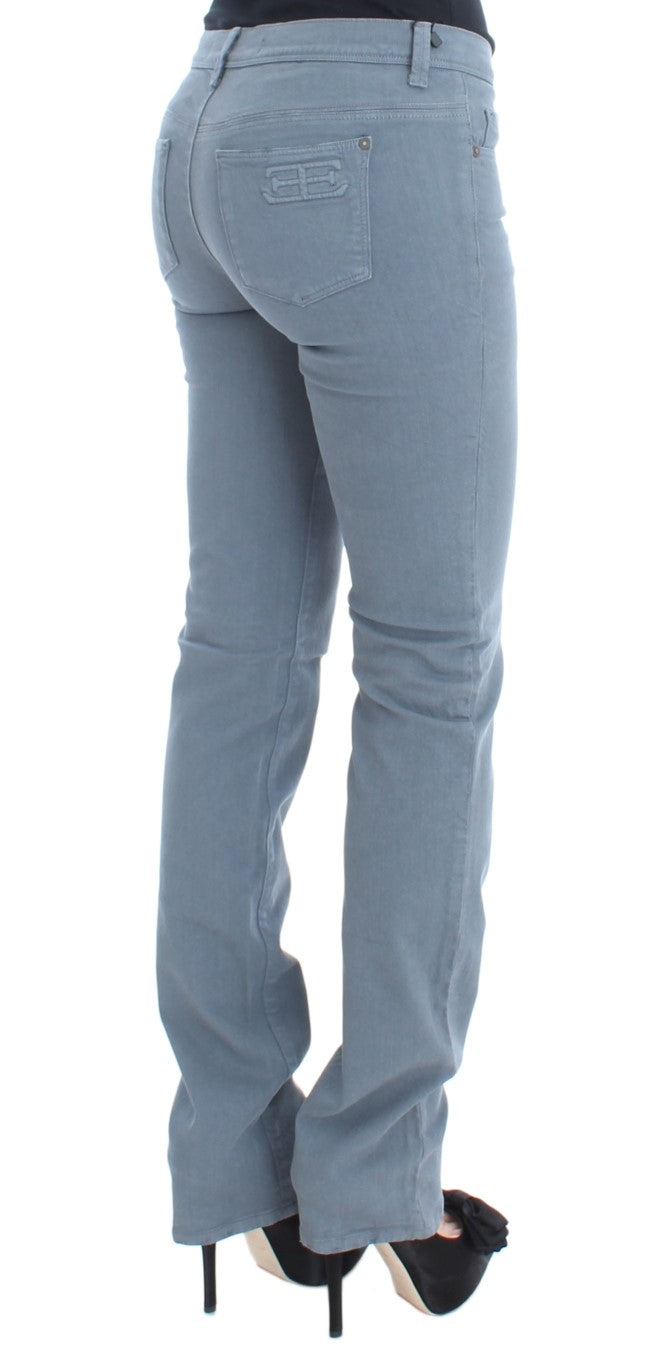 Ermanno Scervino Blue Cotton Blend Slim Fit Bootcut Jeans $829.00 Ermanno Scervino Luzworld