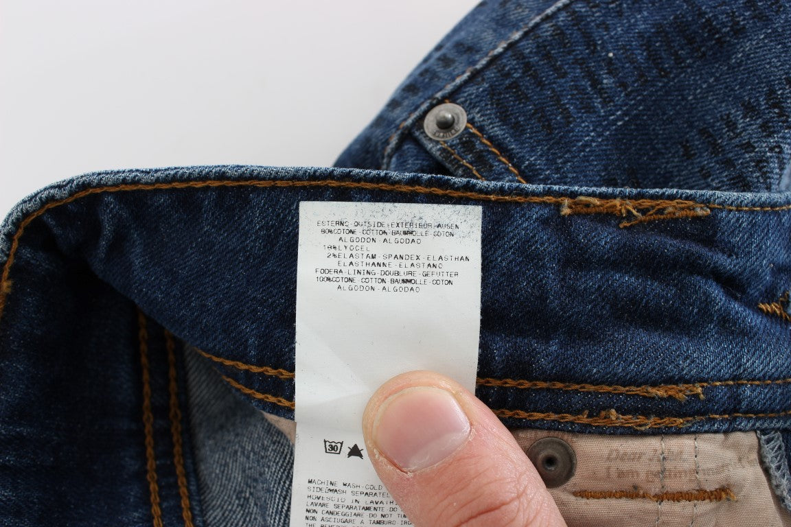 John Galliano Blue Wash Cotton Blend Slim Fit Bootcut Jeans $700.00 John Galliano Luzworld