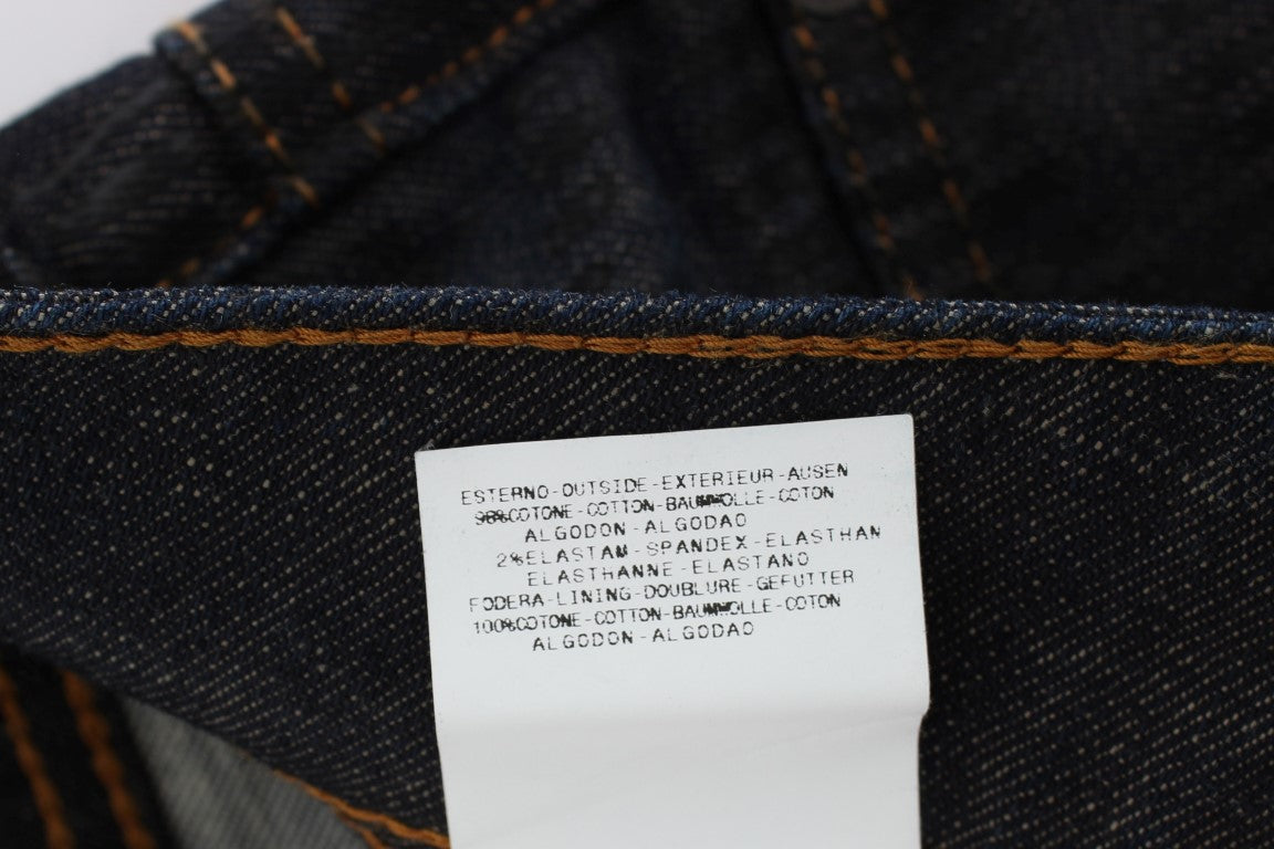 John Galliano Blue Wash Cotton Blend Slim Fit Bootcut Jeans $707.00 John Galliano Luzworld