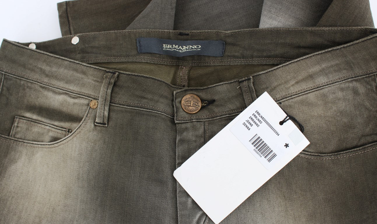 Ermanno Scervino Gray Cotton Blend Loose Fit Boyfriend Jeans $800.00 Ermanno Scervino Luzworld