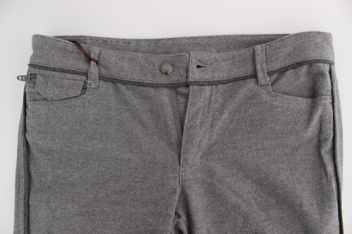 Ermanno Scervino Gray Cotton Straight Fit Casual Pants $747.00 Ermanno Scervino Luzworld