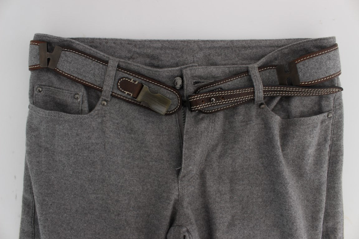Ermanno Scervino Gray Cotton Slim Fit Casual Bootcut Pants $747.00 Ermanno Scervino Luzworld