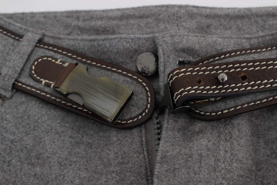 Ermanno Scervino Gray Cotton Slim Fit Casual Bootcut Pants $747.00 Ermanno Scervino Luzworld