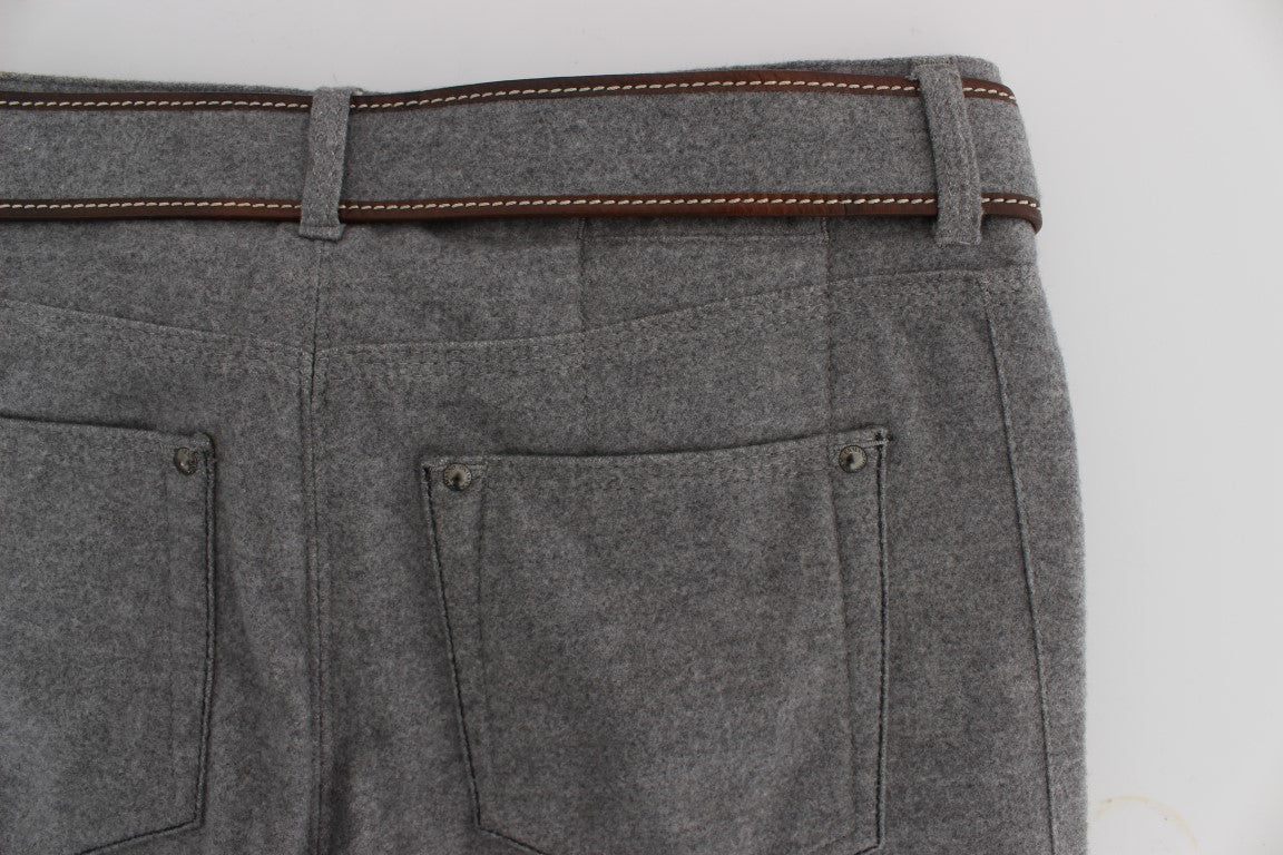 Ermanno Scervino Gray Cotton Slim Fit Casual Bootcut Pants $747.00 Ermanno Scervino Luzworld