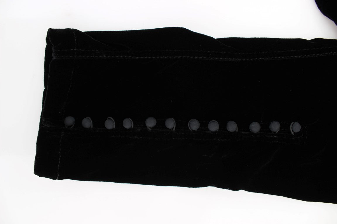Ermanno Scervino Black Viscose Blend Velvet Slim Fit Pants $821.00 Ermanno Scervino Luzworld