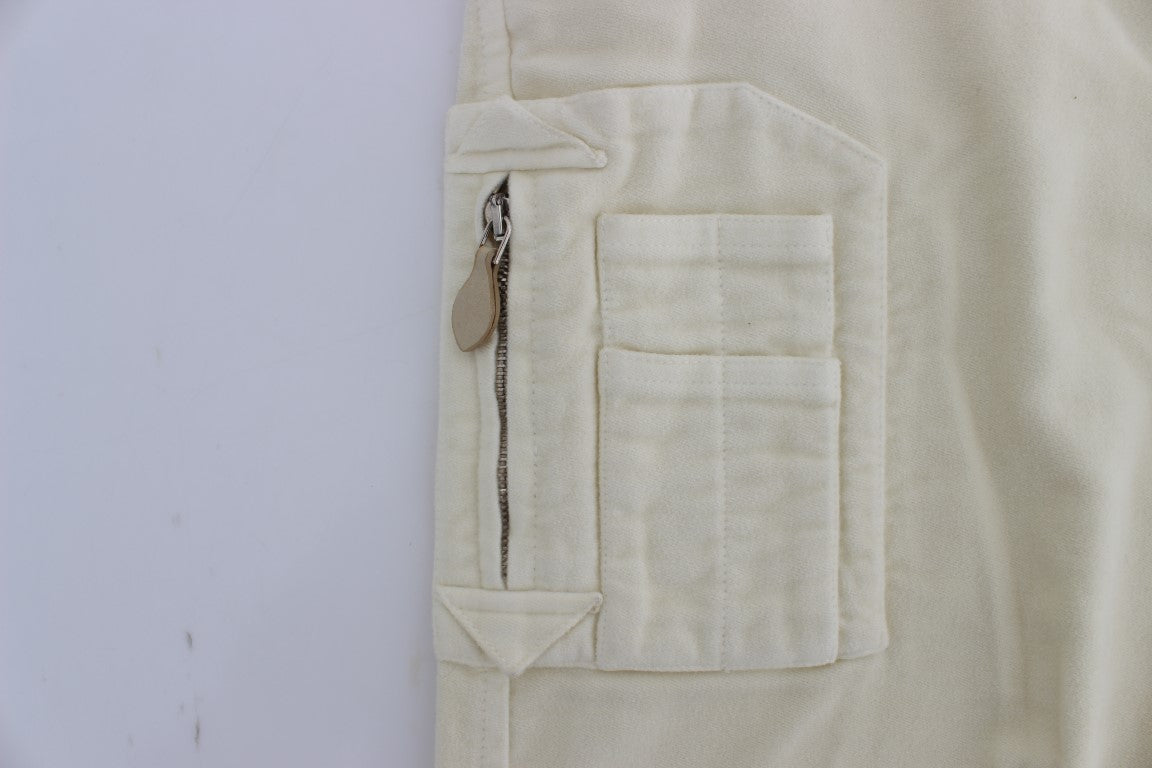 Ermanno Scervino Beige Cotton Capri Cropped Cargo Pants $800.00 Ermanno Scervino Luzworld