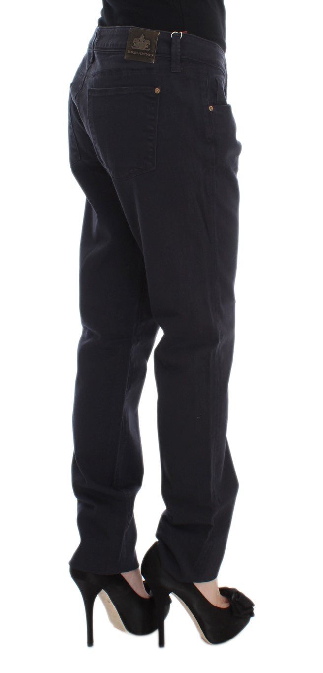 Ermanno Scervino Blue Cotton Blend Casual Fit Pants $800.00 Ermanno Scervino Luzworld