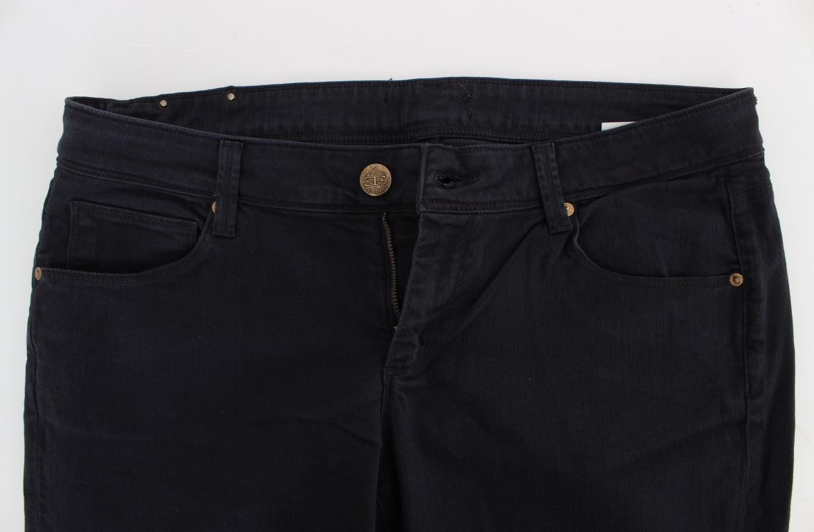 Ermanno Scervino Blue Cotton Blend Casual Fit Pants $800.00 Ermanno Scervino Luzworld