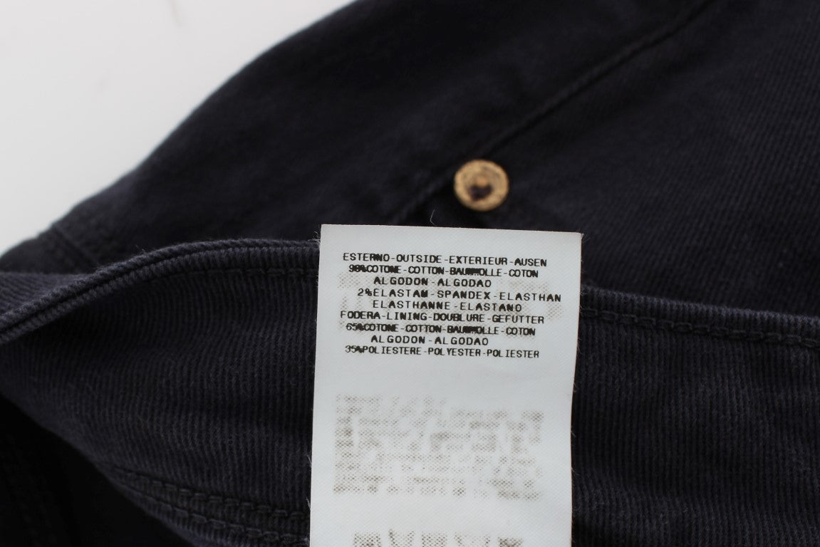 Ermanno Scervino Blue Cotton Blend Casual Fit Pants $800.00 Ermanno Scervino Luzworld