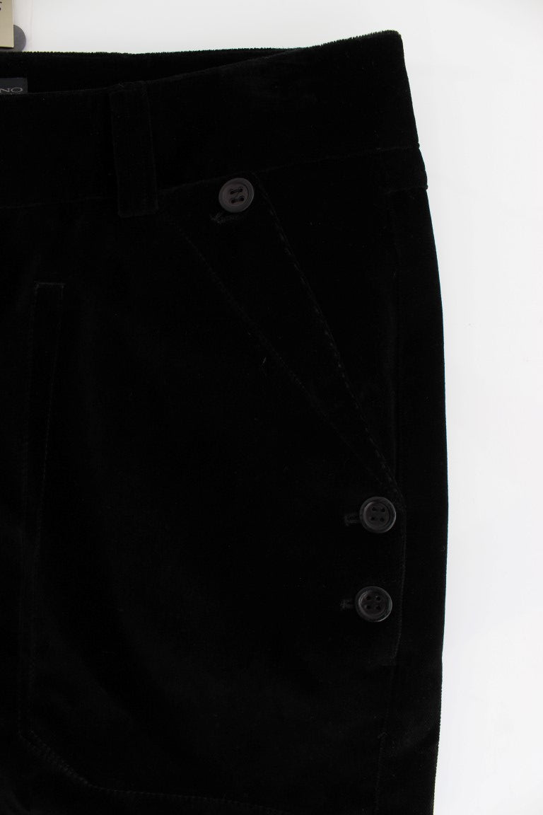 Ermanno Scervino Black Velvet Cotton Straight Legs Pants $811.00 Ermanno Scervino Luzworld