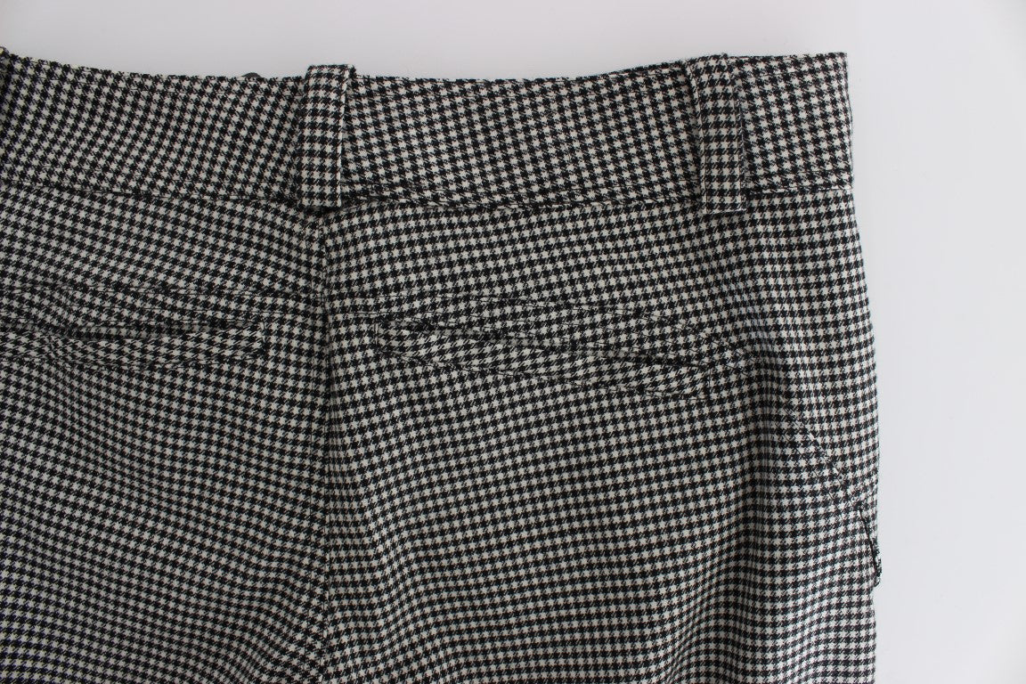 Ermanno Scervino Black White Checkered Cotton Casual Pants $800.00 Ermanno Scervino Luzworld