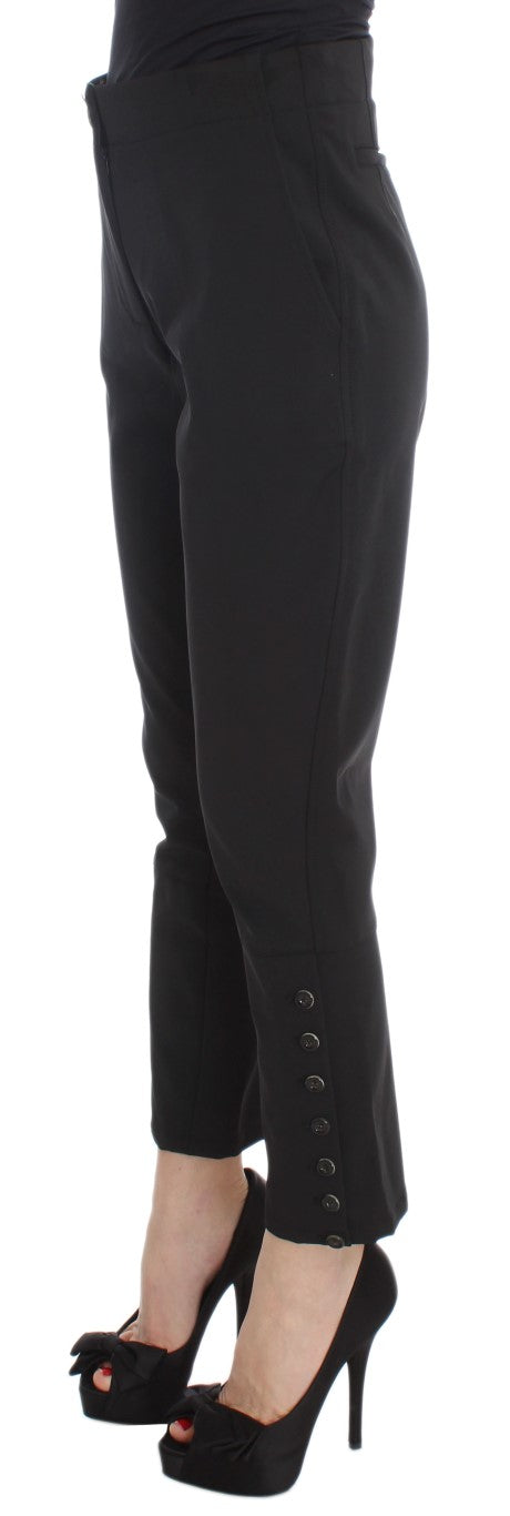 Ermanno Scervino Black Cotton Blend Capri Cropped Pants $811.00 Ermanno Scervino Luzworld