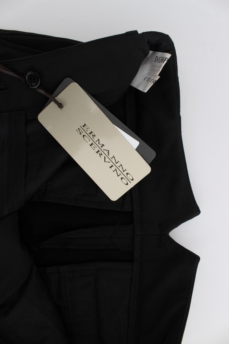 Ermanno Scervino Black Cotton Blend Capri Cropped Pants $811.00 Ermanno Scervino Luzworld