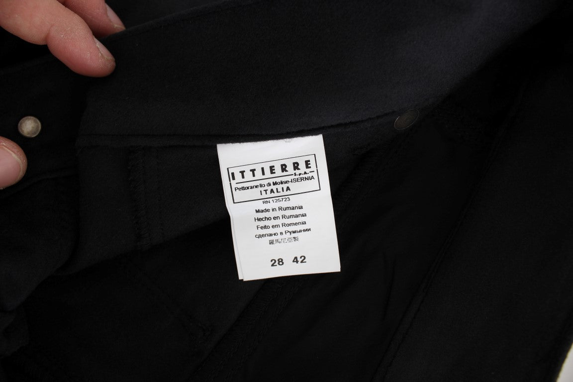 Ermanno Scervino Black Cotton Blend Regular Fit Pants $811.00 Ermanno Scervino Luzworld