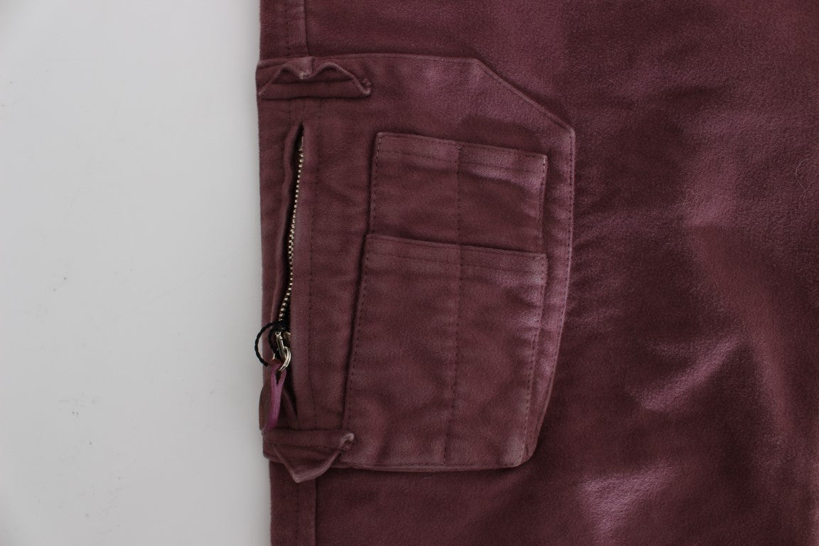 Ermanno Scervino Bordeaux Cotton Cropped Cargo Pants $811.00 Ermanno Scervino Luzworld
