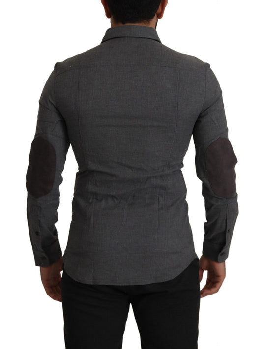 Costume National Dark Gray Cotton Casual Mens Shirt $674.00 Costume National Luzworld