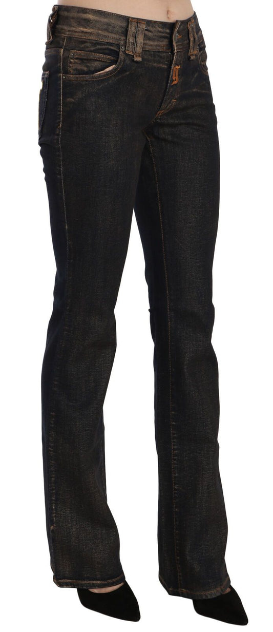 John Galliano Black Washed Mid Waist Flared Denim Pants Cotton $774.00 John Galliano Luzworld