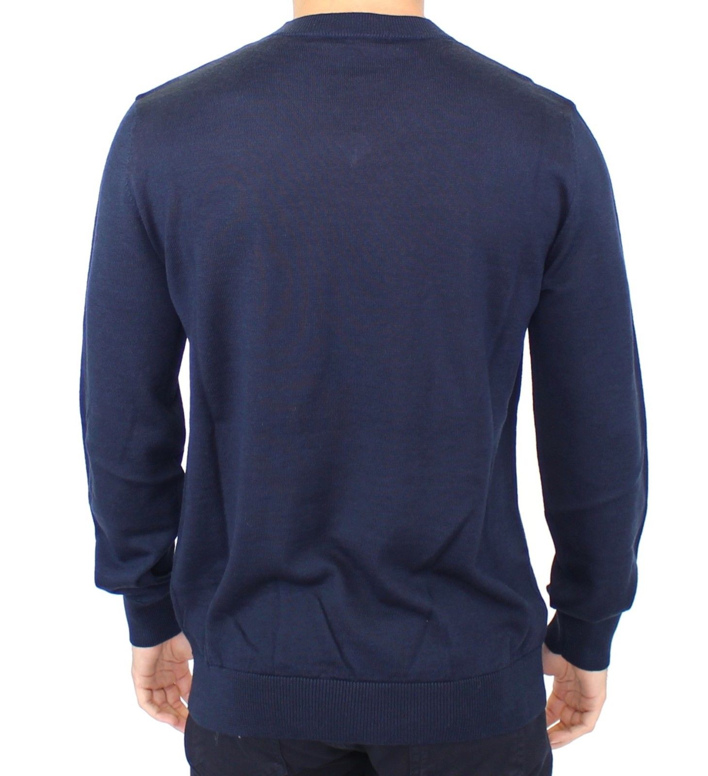 Ermanno Scervino Blue Wool Blend V-neck Pullover Sweater $765.00 Ermanno Scervino Luzworld