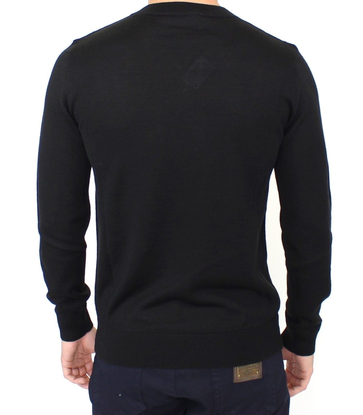 Ermanno Scervino Black Wool Blend V-neck Pullover Sweater $765.00 Ermanno Scervino Luzworld