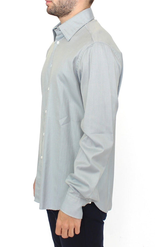 Ermanno Scervino Gray Cotton Long Sleeve Casual Shirt Top $724.00 Ermanno Scervino Luzworld