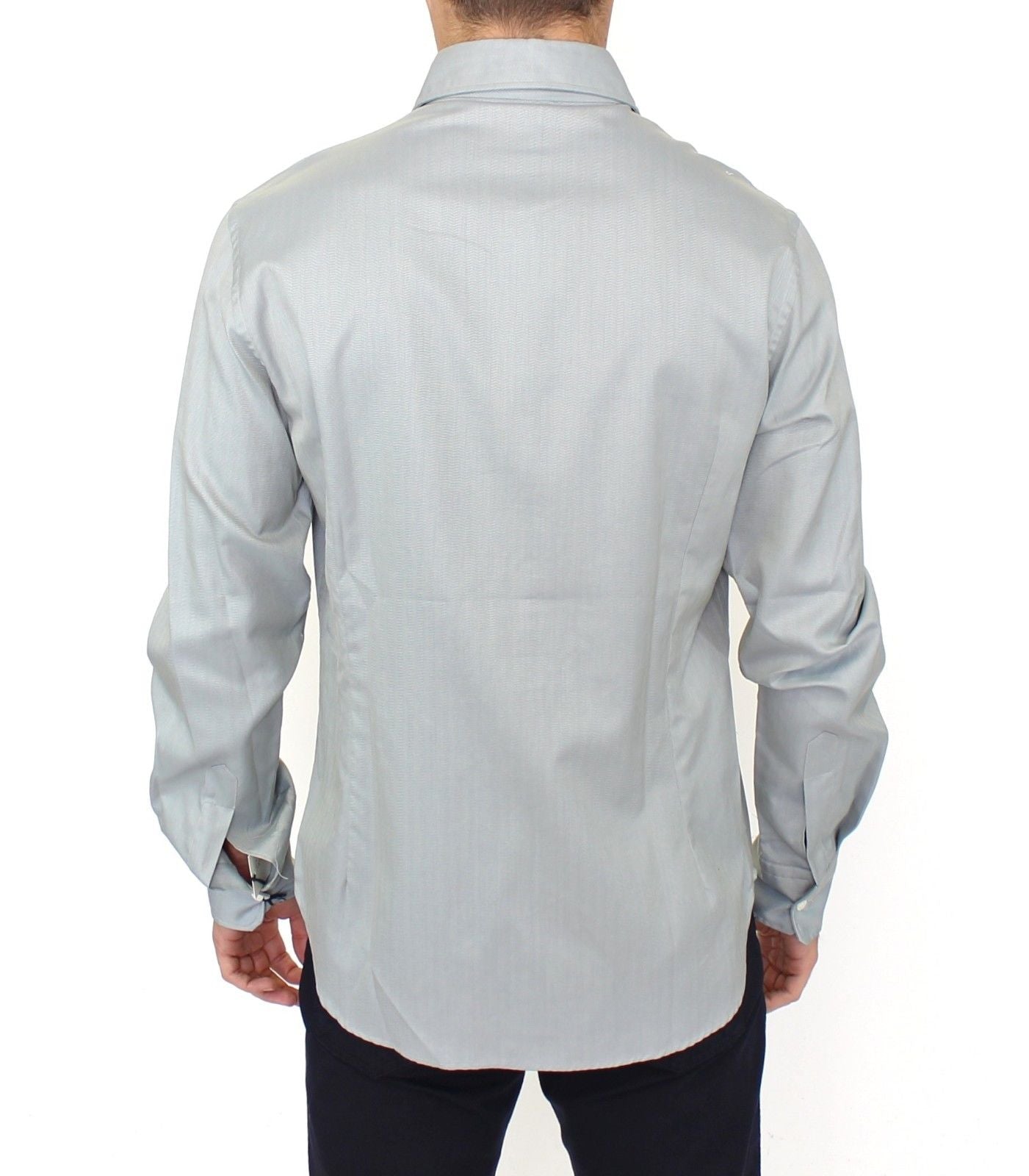 Ermanno Scervino Gray Cotton Long Sleeve Casual Shirt Top $724.00 Ermanno Scervino Luzworld