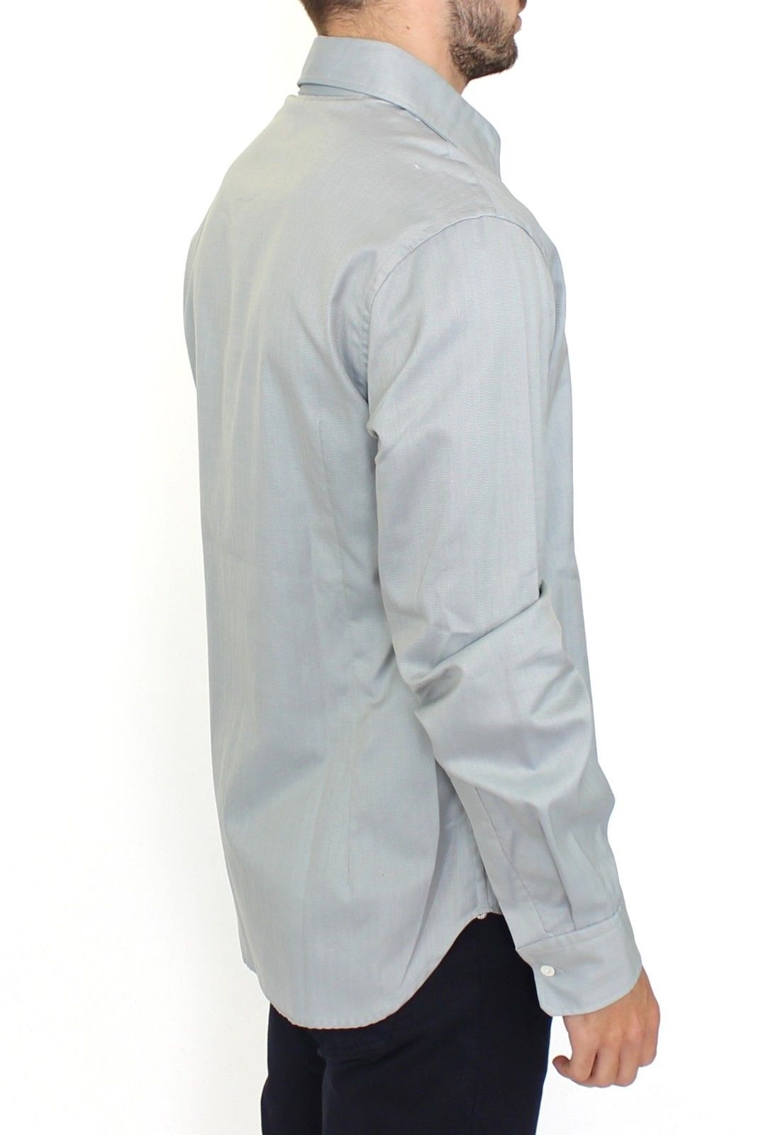 Ermanno Scervino Gray Cotton Long Sleeve Casual Shirt Top $724.00 Ermanno Scervino Luzworld
