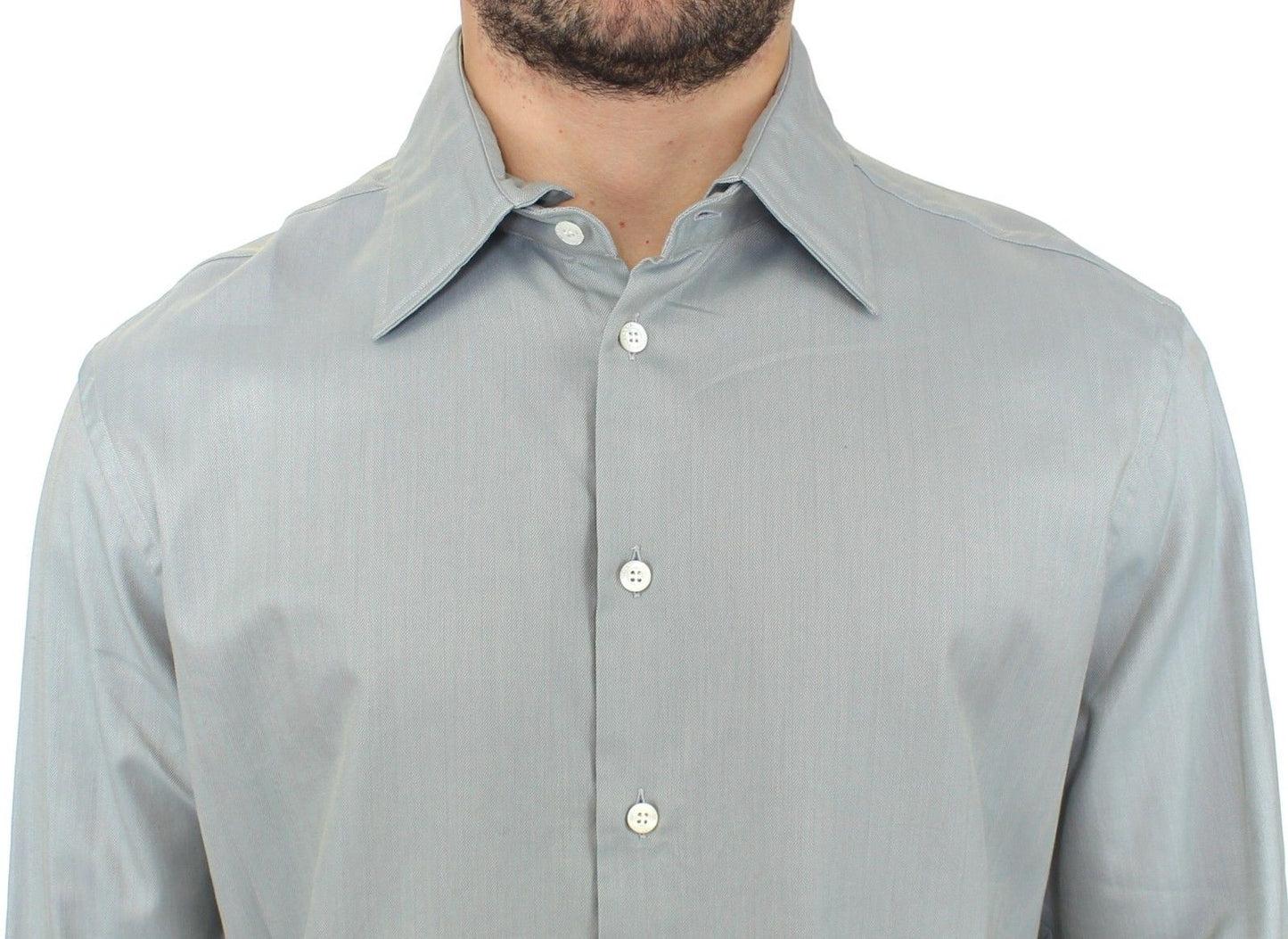 Ermanno Scervino Gray Cotton Long Sleeve Casual Shirt Top $724.00 Ermanno Scervino Luzworld