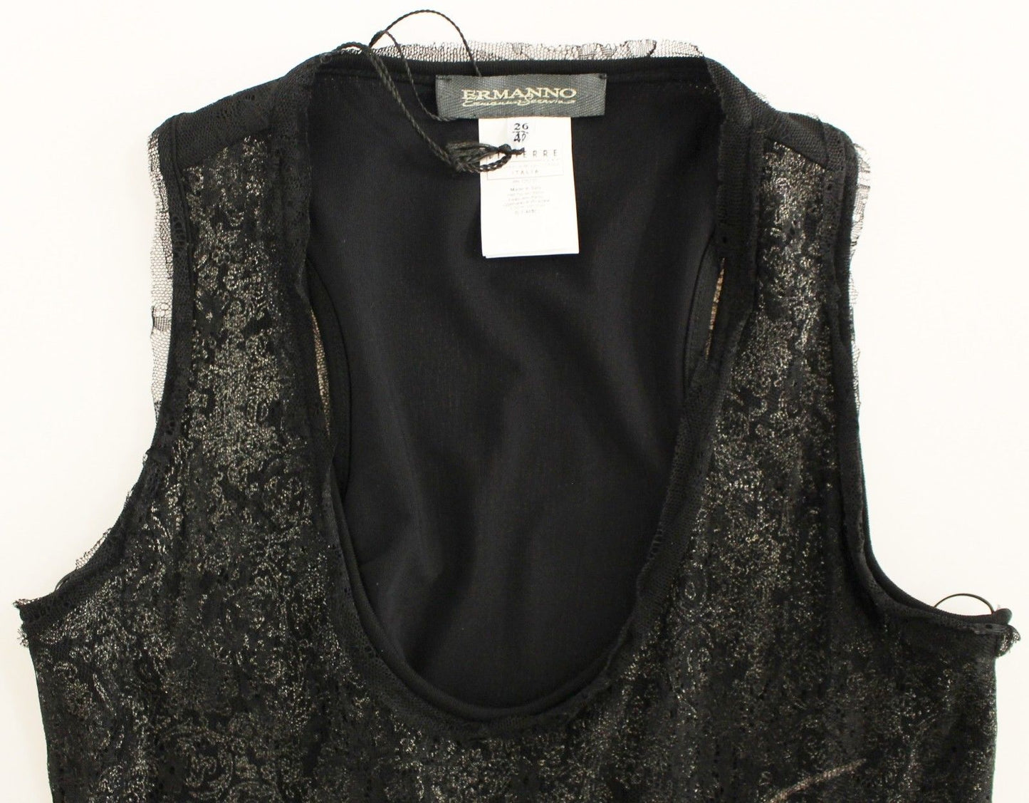 Ermanno Scervino Black Lace Lined Stretch Mini Dress $583.00 Ermanno Scervino Luzworld