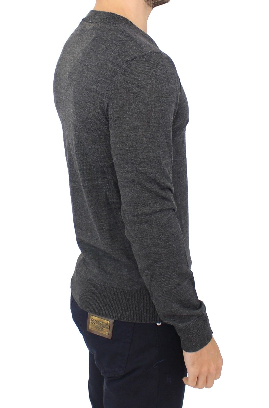 Ermanno Scervino Gray Wool Blend V-neck Pullover Sweater $765.00 Ermanno Scervino Luzworld
