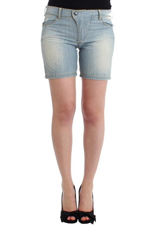 Ermanno Scervino Beachwear Blue Denim City Casual Dress Shorts $480.00 Ermanno Scervino Luzworld