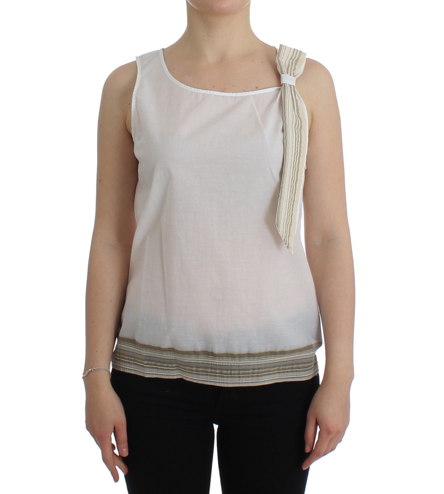 Ermanno Scervino White Top Blouse Tank Shirt Sleeveless $548.00 Ermanno Scervino Luzworld