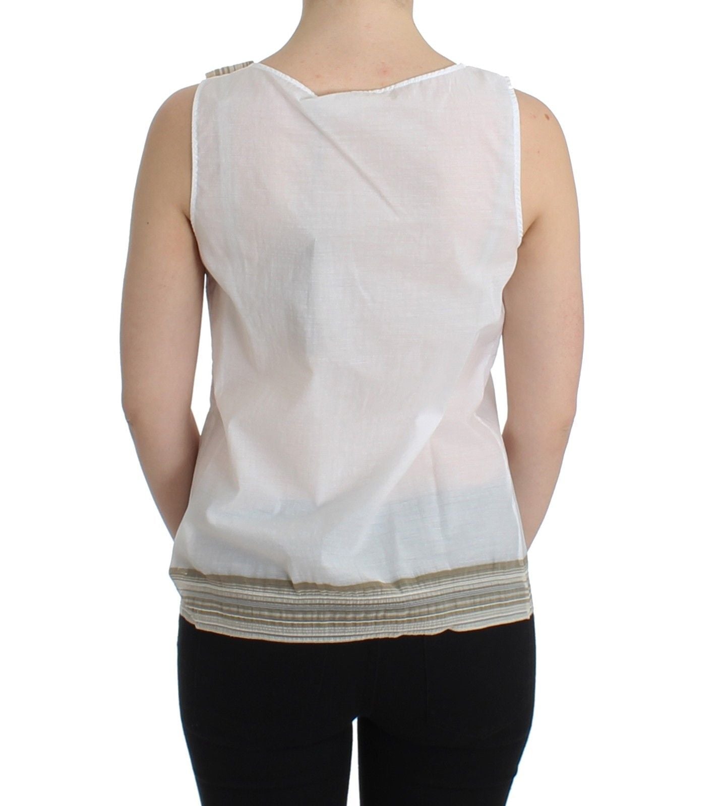 Ermanno Scervino White Top Blouse Tank Shirt Sleeveless $548.00 Ermanno Scervino Luzworld