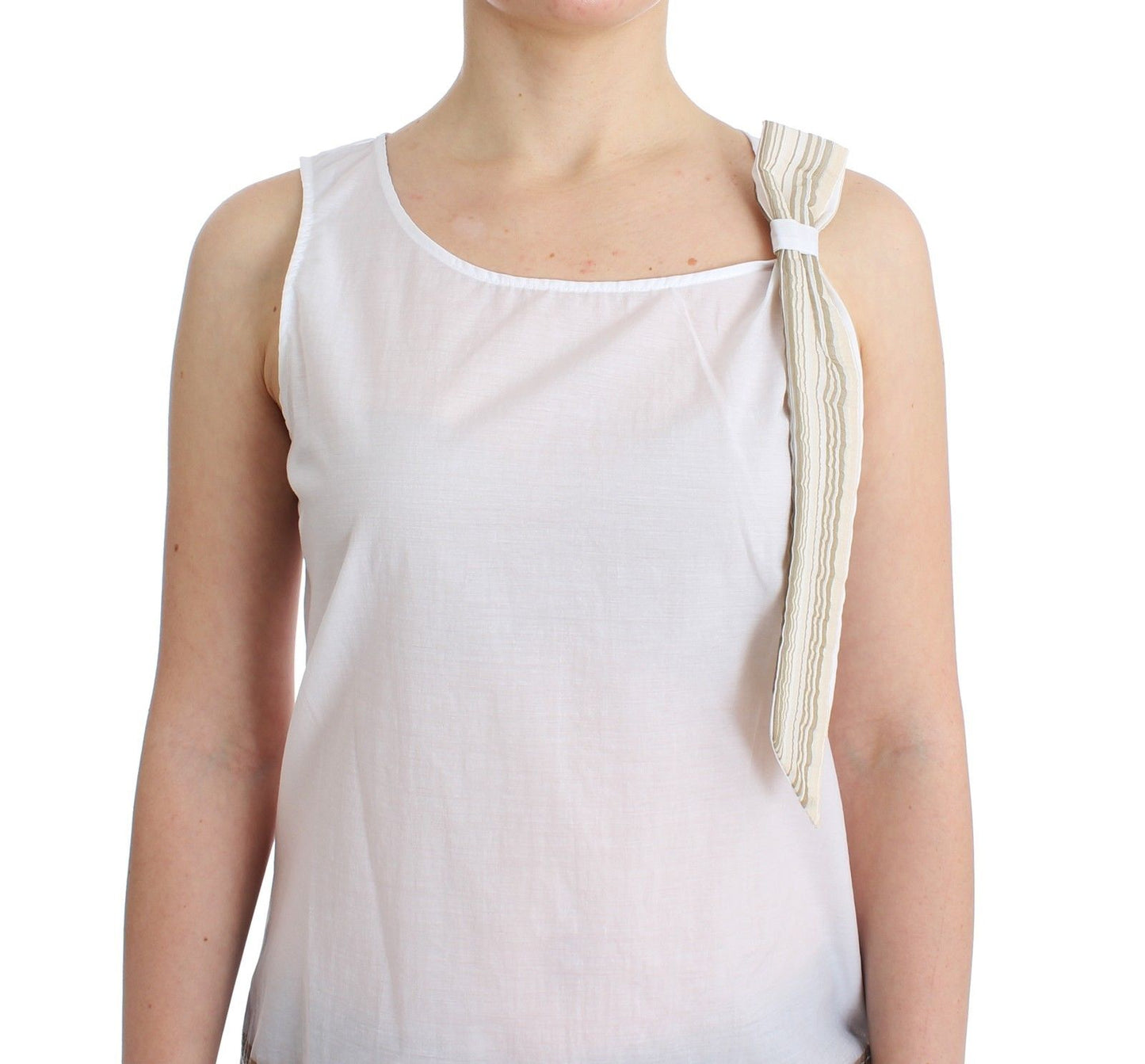 Ermanno Scervino White Top Blouse Tank Shirt Sleeveless $548.00 Ermanno Scervino Luzworld