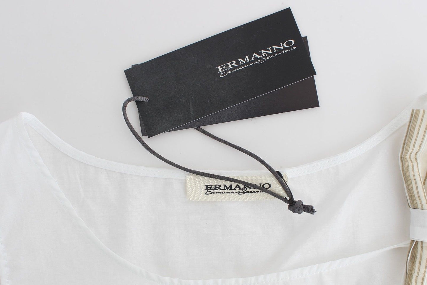 Ermanno Scervino White Top Blouse Tank Shirt Sleeveless $548.00 Ermanno Scervino Luzworld